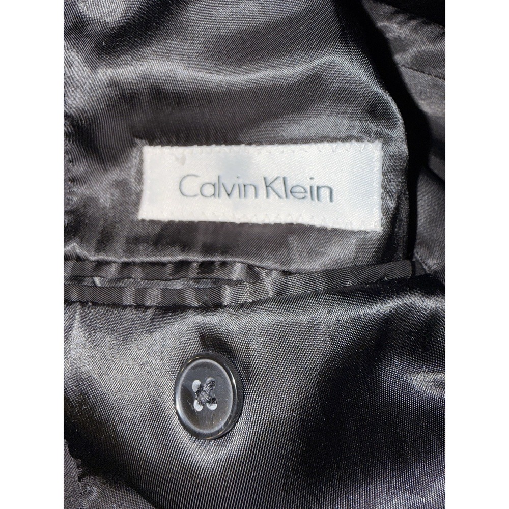 Calvin Klein Men's Charcoal Gray Slim Fit 100% Wool Blazer Suit Jacket 38R - Picture 12 of 13